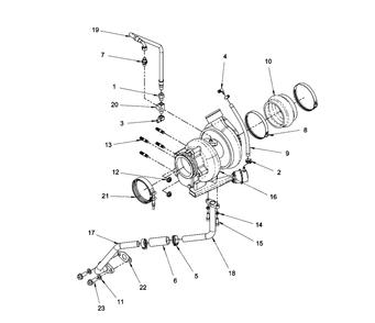Engine Group - Turbo Charger Diagram and Parts List for 080087-00  Briggs and Stratton Generator